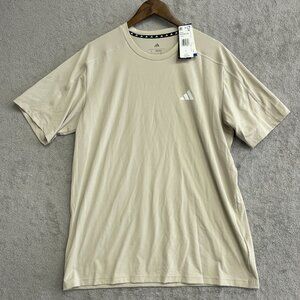NEW Adidas Men's L Beige Active T Shirt  Short sleeve
